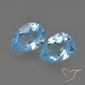 Pedras preciosas de Topázio Azul Suíço natural de 1.53 ct, Formato de pêra, VVS-VS