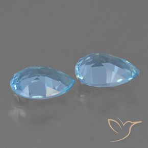 Pedras preciosas de Topázio Azul Suíço natural de 1.53 ct, Formato de pêra, VVS-VS