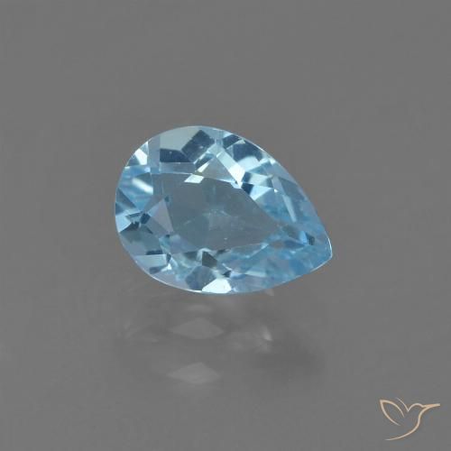 0.92ct Natural Céu azul Topázio, Formato de pêra, VS