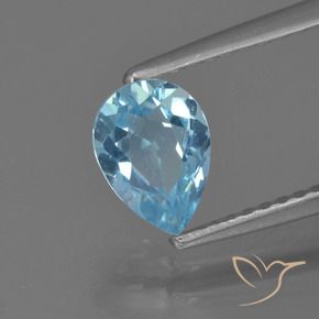 Topázio Céu azul Natural 0.92ct, Formato de pêra, VS