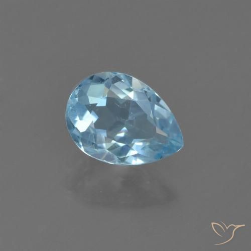 0.86ct Natural Céu azul Topázio, Formato de pêra, VS