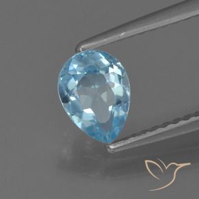 Topázio Céu azul Natural 0.86ct, Formato de pêra, VS
