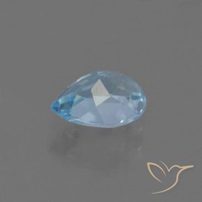 Topázio Céu azul Natural 0.86ct, Formato de pêra, VS