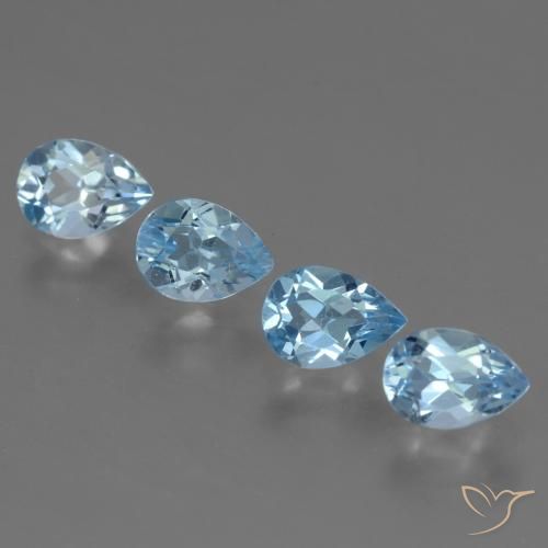 3.49ctw Natural Céu azul Topázio, Formato de pêra, VVS-VS