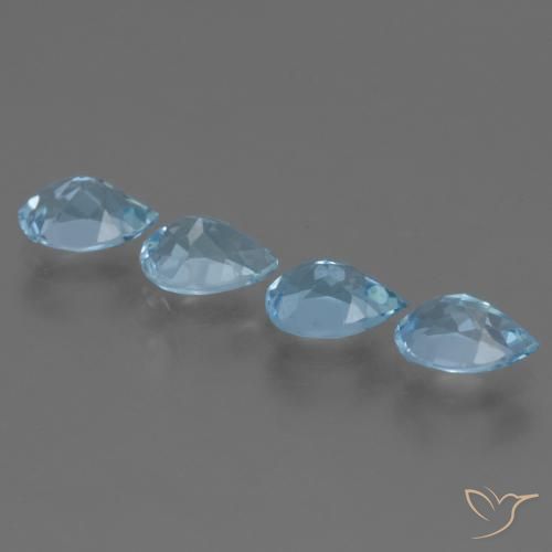 Pedras preciosas de Topázio Céu azul natural de 3.49 ct, Formato de pêra, VVS-VS