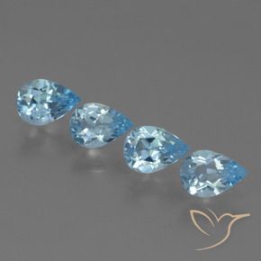 Pedras preciosas de Topázio Azul Suíço natural de 2.79 ct, Formato de pêra, VVS-VS