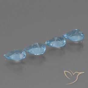 Pedras preciosas de Topázio Azul Suíço natural de 2.79 ct, Formato de pêra, VVS-VS
