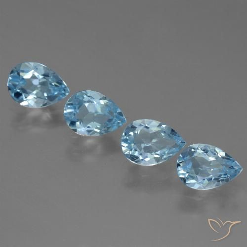 3.27ctw Natural Azul Suíço Topázio, Formato de pêra, VS