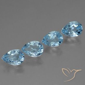 Pedras preciosas de Topázio Azul Suíço natural de 3.27 ct, Formato de pêra, VS