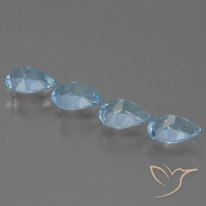 Pedras preciosas de Topázio Azul Suíço natural de 3.27 ct, Formato de pêra, VS