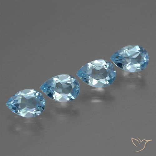 3.00ctw Natural Azul Suíço Topázio, Formato de pêra, VVS-VS