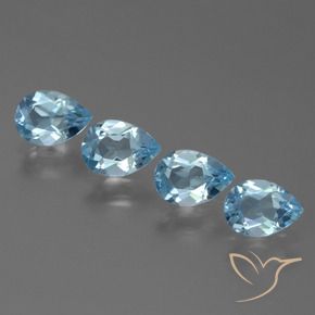 Pedras preciosas de Topázio Azul Suíço natural de 3.00 ct, Formato de pêra, VVS-VS
