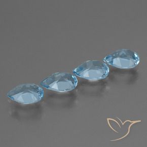 Pedras preciosas de Topázio Azul Suíço natural de 3.00 ct, Formato de pêra, VVS-VS