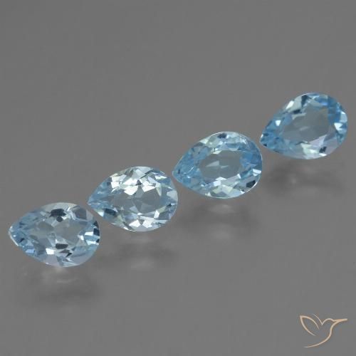 3.12ctw Natural Céu azul Topázio, Formato de pêra, VVS-VS