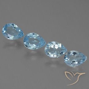 Pedras preciosas de Topázio Céu azul natural de 3.12 ct, Formato de pêra, VVS-VS