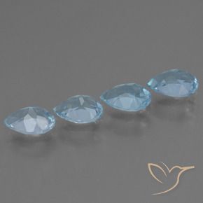 Pedras preciosas de Topázio Céu azul natural de 3.12 ct, Formato de pêra, VVS-VS