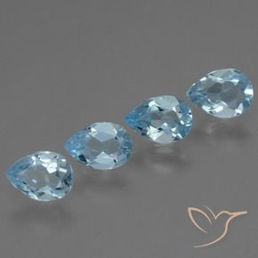 Pedras preciosas de Topázio Céu azul natural de 2.80 ct, Formato de pêra, VVS-VS