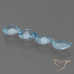 Pedras preciosas de Topázio Céu azul natural de 2.80 ct, Formato de pêra, VVS-VS
