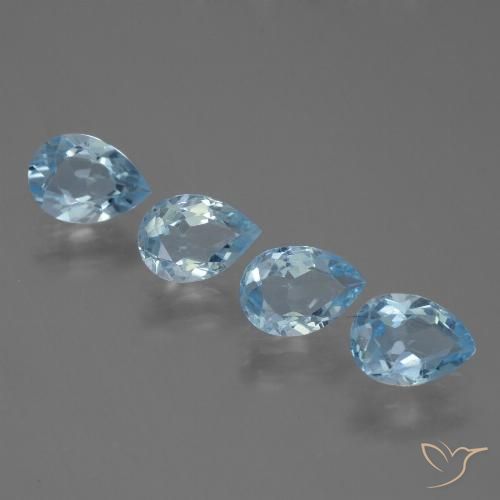 3.02ctw Natural Céu azul Topázio, Formato de pêra, VVS-VS
