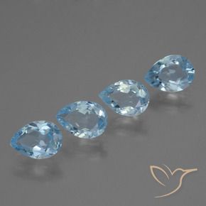 Pedras preciosas de Topázio Céu azul natural de 3.02 ct, Formato de pêra, VVS-VS