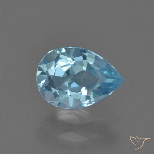 0.85ct Natural Azul Suíço Topázio, Formato de pêra, VS