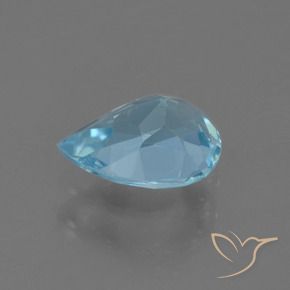 Topázio Azul Suíço Natural 0.85ct, Formato de pêra, VS