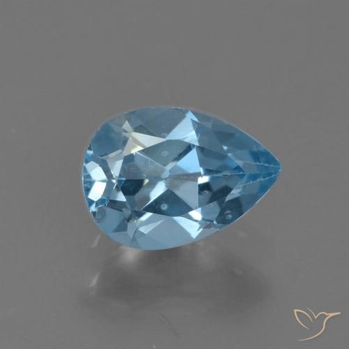 0.91ct Natural Azul Suíço Topázio, Formato de pêra, VS