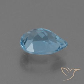 Topázio Azul Suíço Natural 0.91ct, Formato de pêra, VS