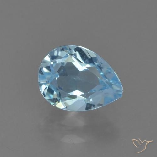 0.89ct Natural Azul Suíço Topázio, Formato de pêra, VS