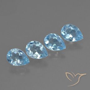 Pedras preciosas de Topázio Céu azul natural de 3.15 ct, Formato de pêra, VVS-VS