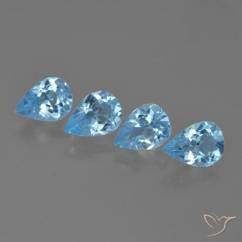 3.12ctw Natural Céu azul Topázio, Formato de pêra, VVS-VS