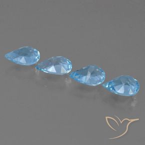 Pedras preciosas de Topázio Céu azul natural de 3.12 ct, Formato de pêra, VVS-VS