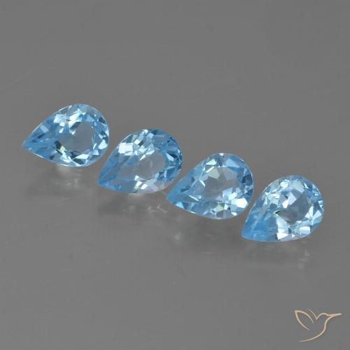 2.83ctw Natural Céu azul Topázio, Formato de pêra, VVS-VS