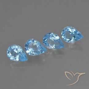 Pedras preciosas de Topázio Céu azul natural de 2.83 ct, Formato de pêra, VVS-VS