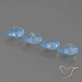 Pedras preciosas de Topázio Céu azul natural de 2.83 ct, Formato de pêra, VVS-VS