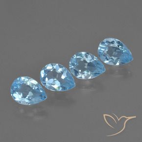 Pedras preciosas de Topázio Azul Suíço natural de 3.25 ct, Formato de pêra, VVS-VS