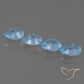 Pedras preciosas de Topázio Azul Suíço natural de 3.25 ct, Formato de pêra, VVS-VS