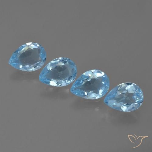 2.87ctw Natural Azul Suíço Topázio, Formato de pêra, VVS-VS
