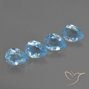 Pedras preciosas de Topázio Azul Suíço natural de 2.87 ct, Formato de pêra, VVS-VS
