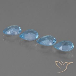 Pedras preciosas de Topázio Azul Suíço natural de 2.87 ct, Formato de pêra, VVS-VS
