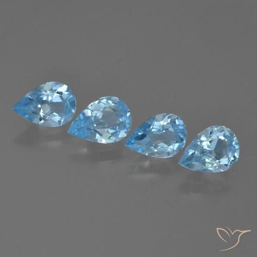 2.61ctw Natural Céu azul Topázio, Formato de pêra, VVS-VS