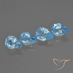 Pedras preciosas de Topázio Céu azul natural de 2.61 ct, Formato de pêra, VVS-VS