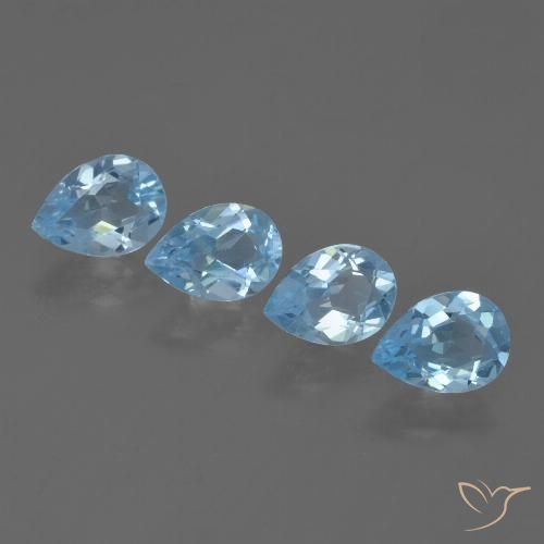 3.04ctw Natural Céu azul Topázio, Formato de pêra, VVS-VS
