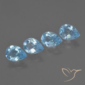 Pedras preciosas de Topázio Céu azul natural de 3.04 ct, Formato de pêra, VVS-VS