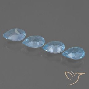 Pedras preciosas de Topázio Céu azul natural de 3.04 ct, Formato de pêra, VVS-VS