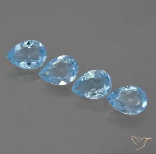 3.28ctw Natural Azul Suíço Topázio, Formato de pêra, VVS-VS