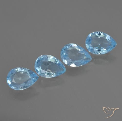 Pedras preciosas de Topázio Azul Suíço natural de 3.28 ct, Formato de pêra, VVS-VS