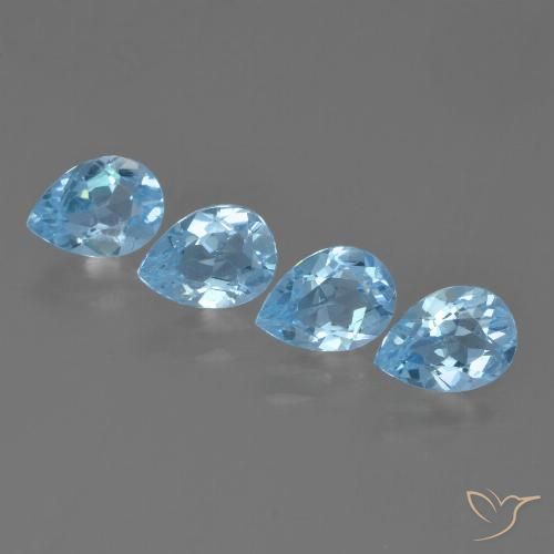3.35ctw Natural Céu azul Topázio, Formato de pêra, VVS-VS