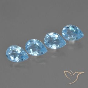 Pedras preciosas de Topázio Céu azul natural de 3.35 ct, Formato de pêra, VVS-VS