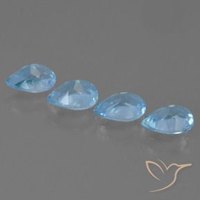 Pedras preciosas de Topázio Céu azul natural de 3.35 ct, Formato de pêra, VVS-VS